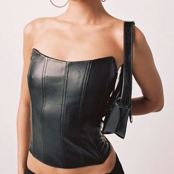 TIGER MIST CAYENNE LONGLINE TOP BLACK - Picture 1 of 8